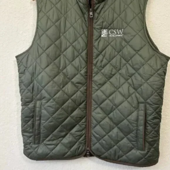 PETER MILLAR Essex Quilted Vest Olive Green Full Zip Jacket Company NWT - Picture 4 of 12